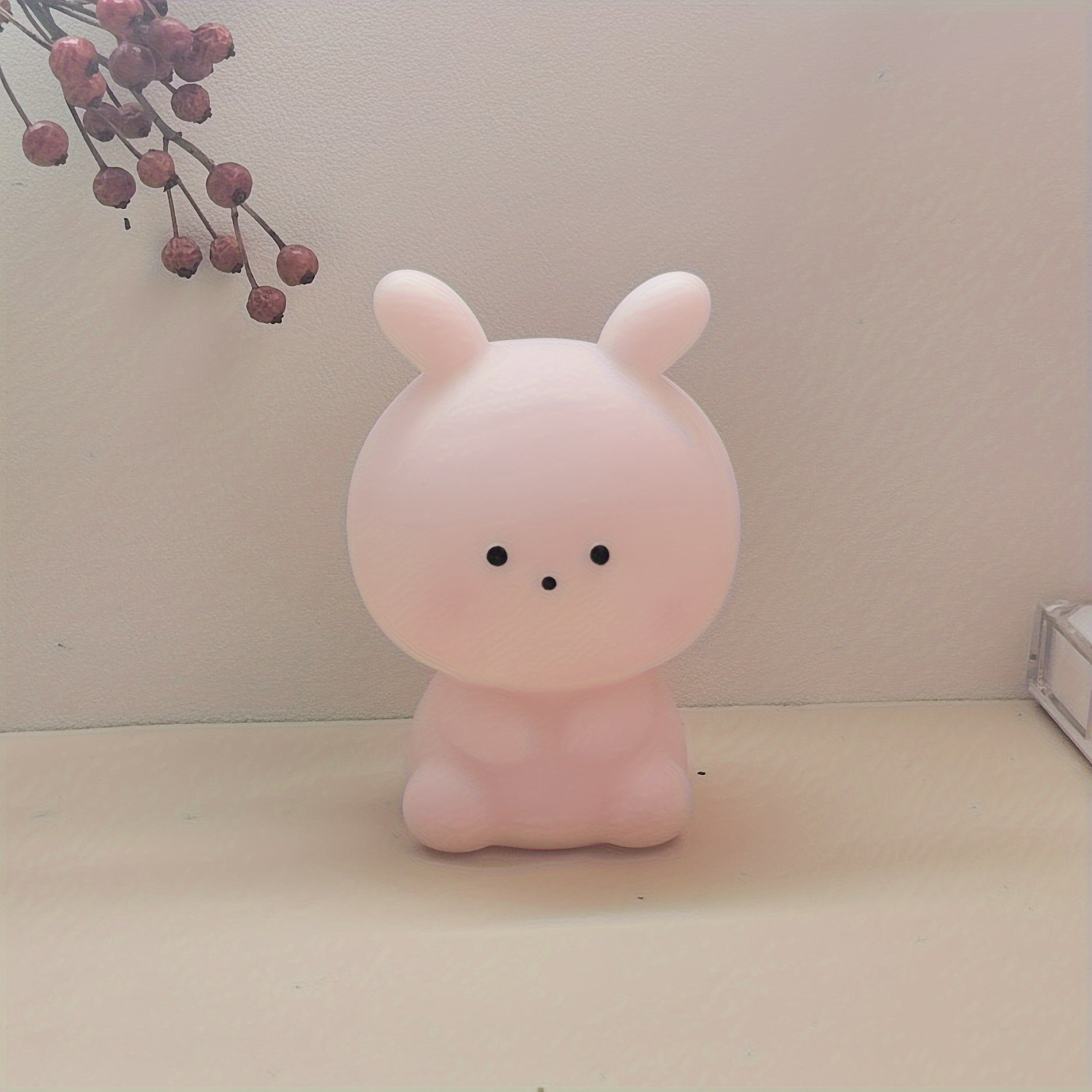 BunnyBright - Lampada da tavolo LED con batteria a forma di coniglio grande testa e design anime