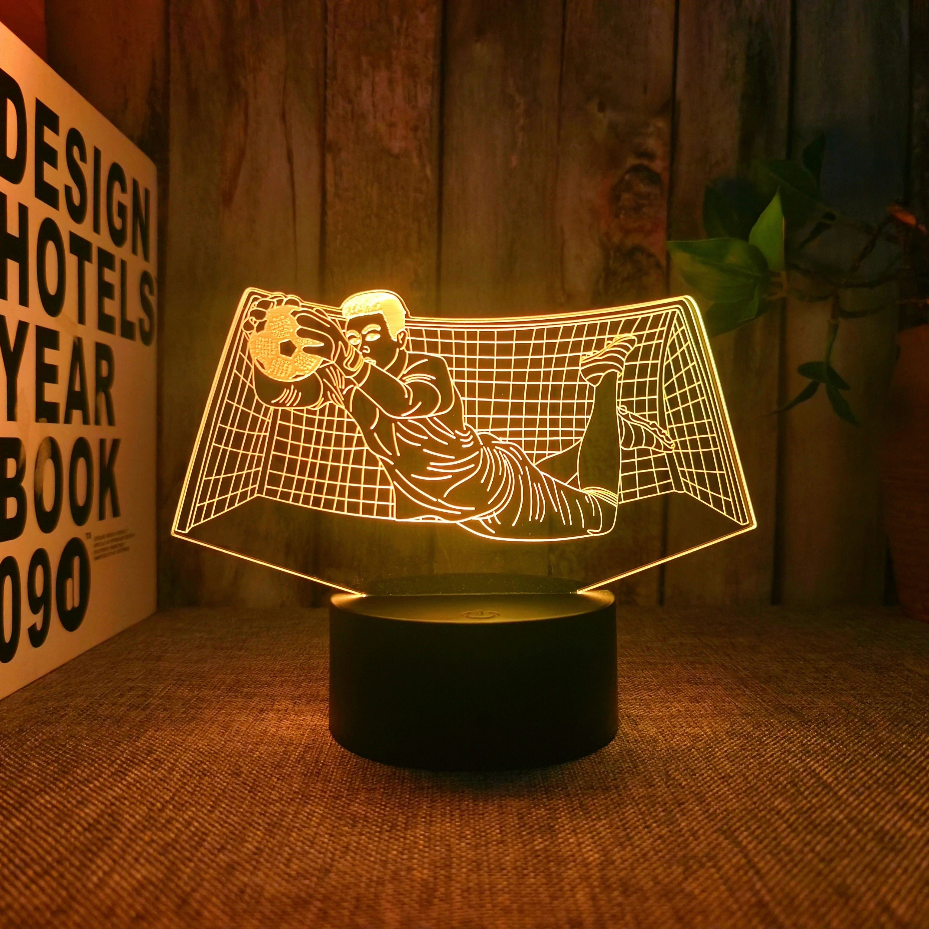 KeeperLicht - Lámpara nocturna 3D de portero de fútbol con control táctil