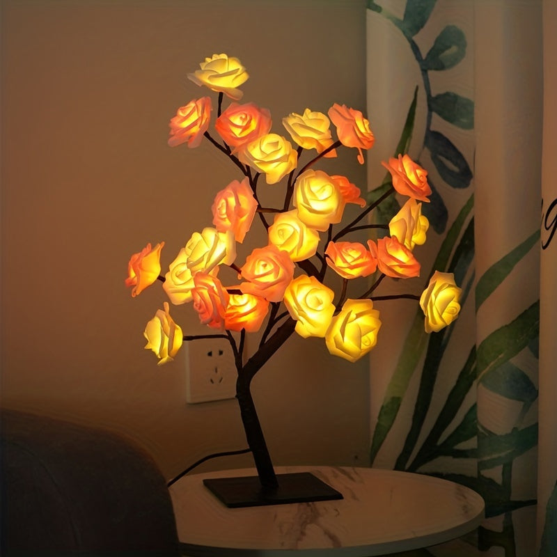 RozenLicht - LED Flower Table Lamp with USB, Ambient Lighting