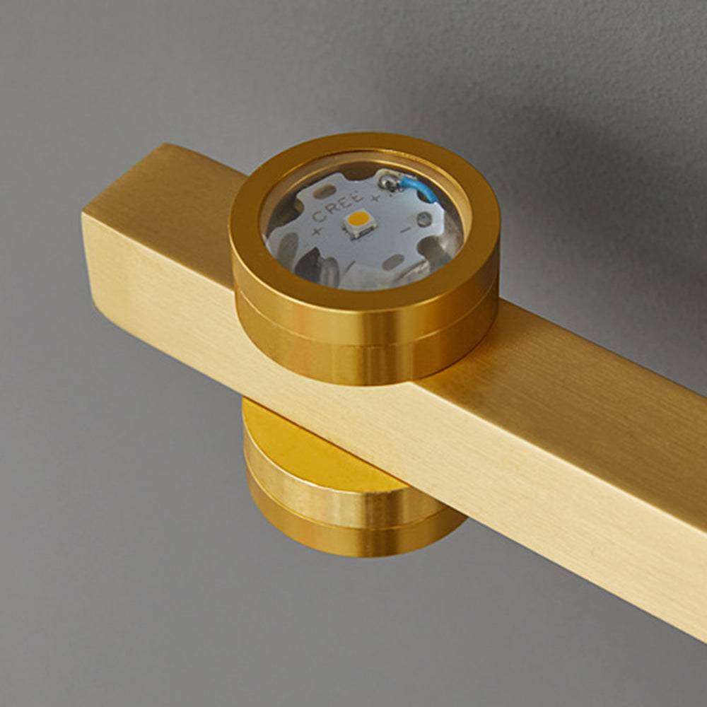 Freja - Lámpara de pared LED moderna, negro/dorado, baño, metal