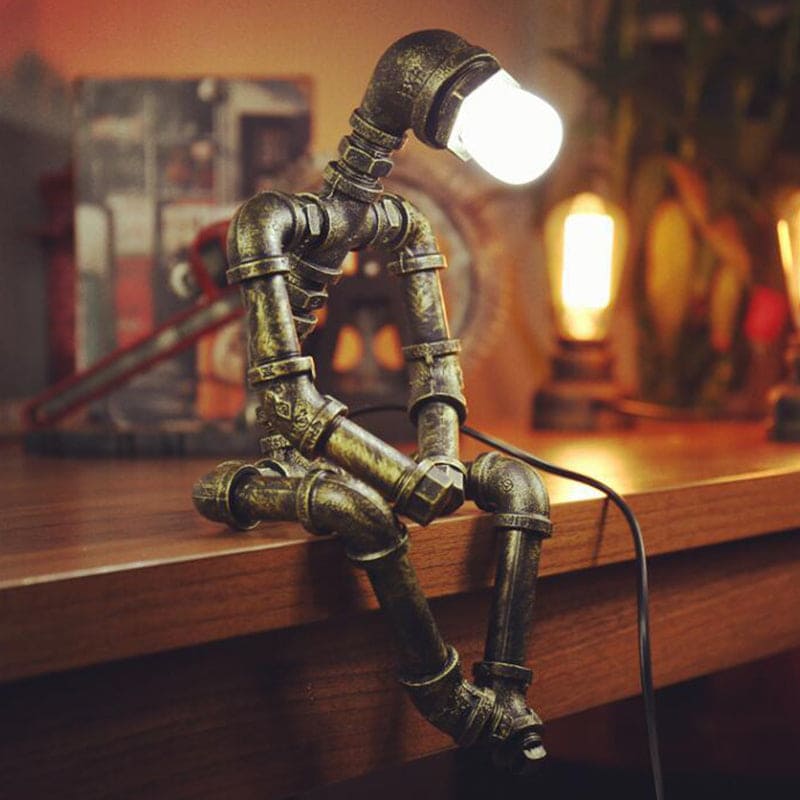 RoboShine - Lampada Robot Industriale in Ferro