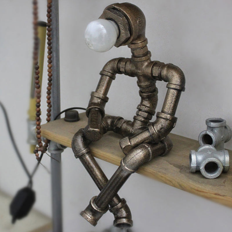 RoboShine - Lampada Robot Industriale in Ferro