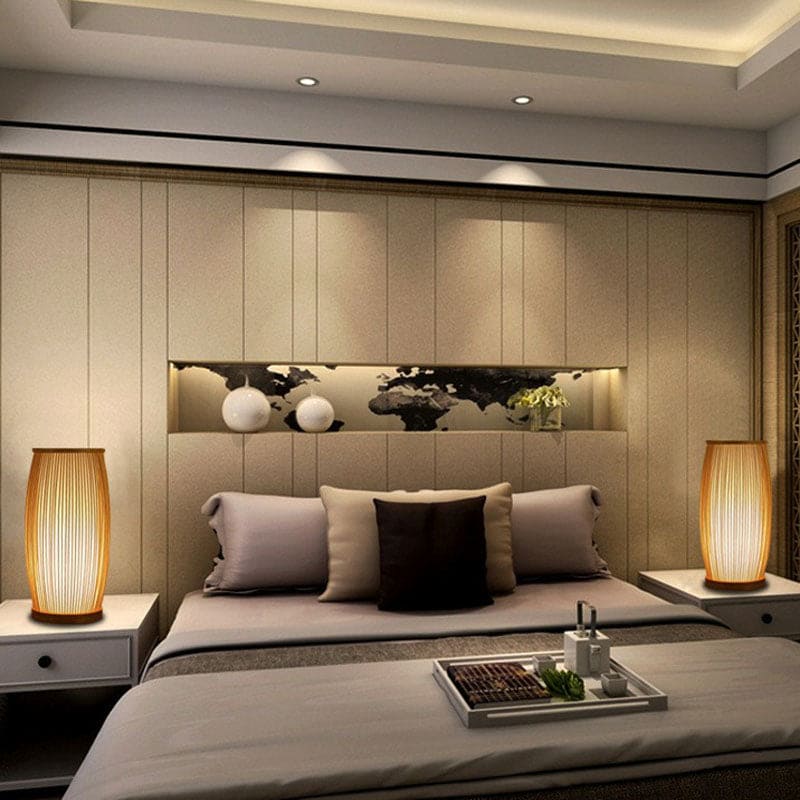 BambooGlow - Bamboe Tafellamp Nachtlampje – Stijlvolle Houten Lamp