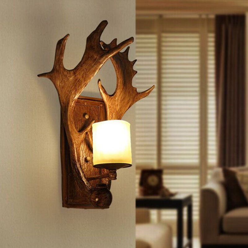 RusticAntler - Rustic Wall Lamp with One Bulb