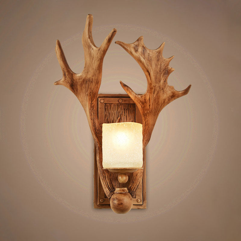 RusticAntler - Rustic Wall Lamp with One Bulb