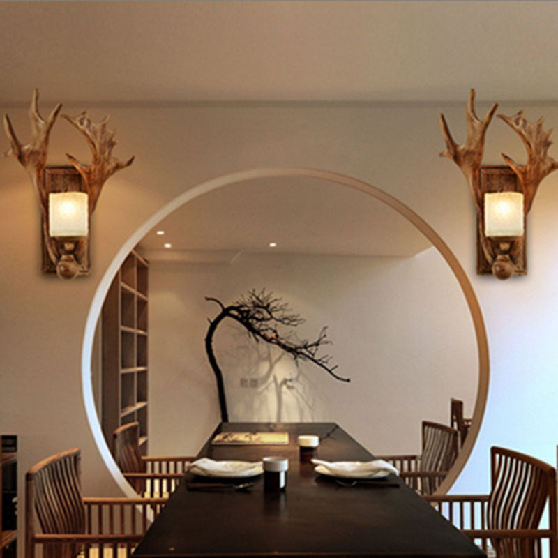 RusticAntler - Rustic Wall Lamp with One Bulb