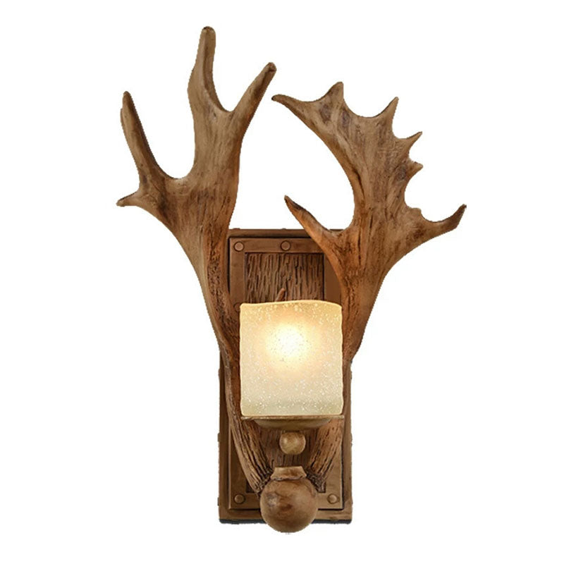 RusticAntler - Rustic Wall Lamp with One Bulb