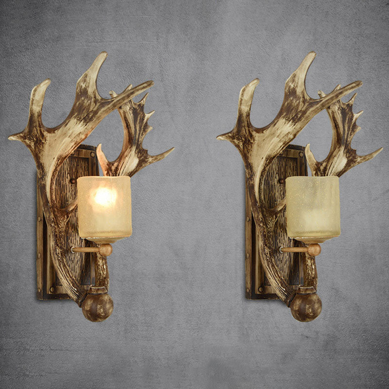 RusticAntler - Rustic Wall Lamp with One Bulb