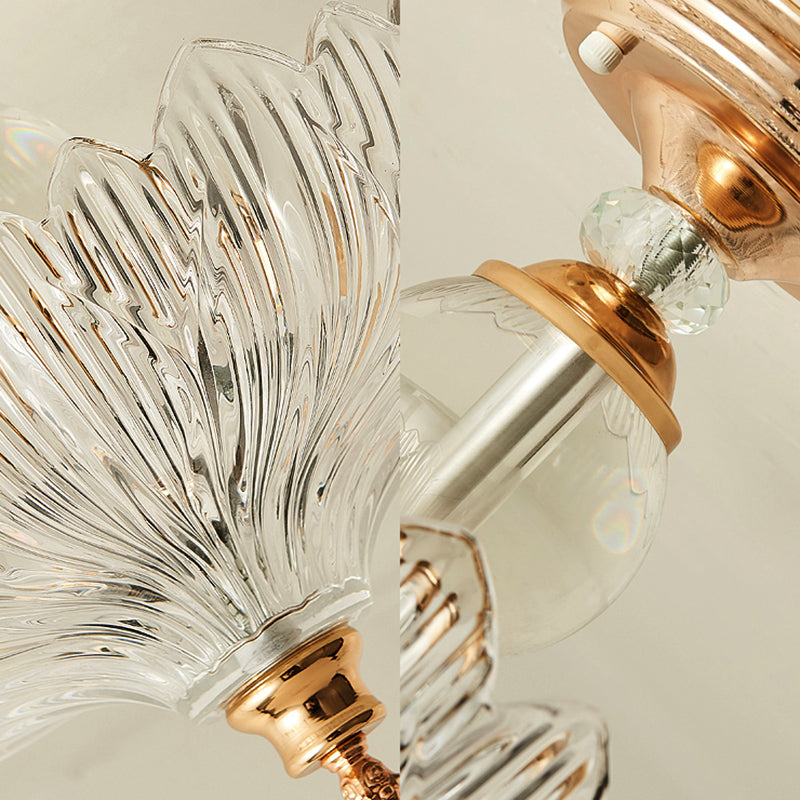 Elegante lampada da soffitto nera/oro con cristalli