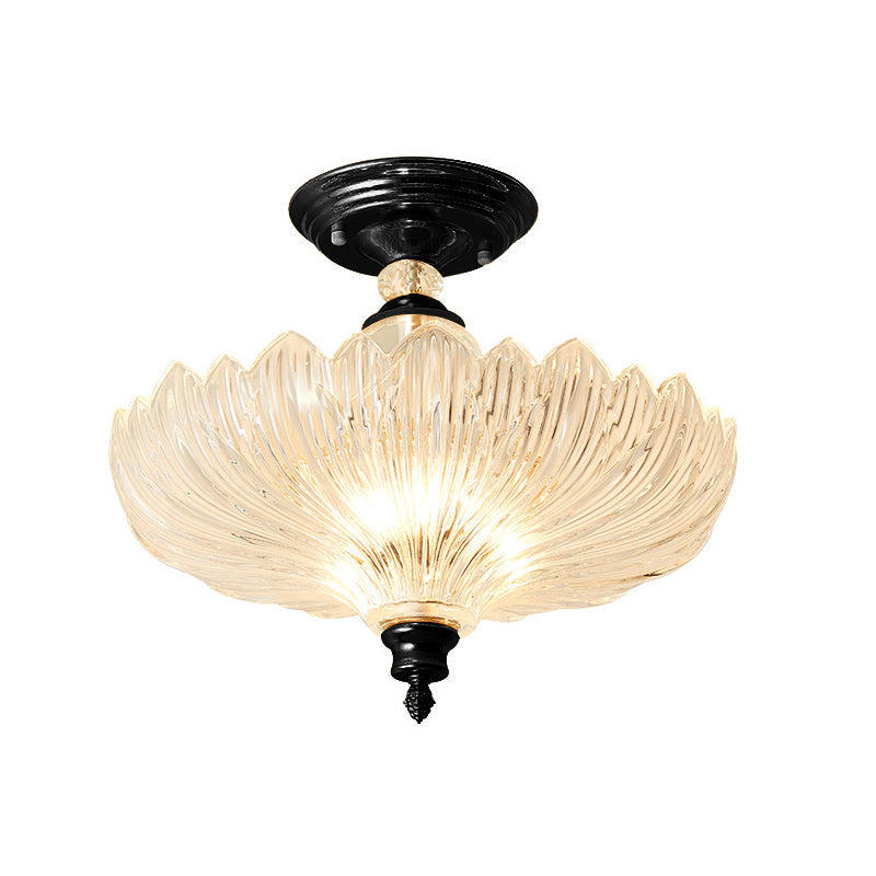 Elegante lampada da soffitto nera/oro con cristalli