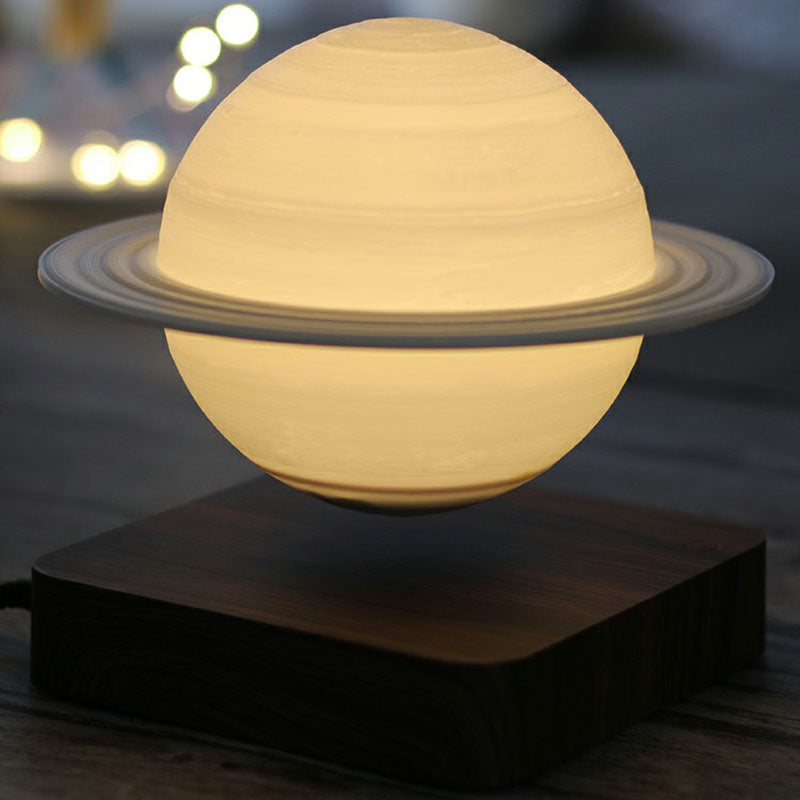 3D Digital Print Planet Night Light - Creative White Table Lamp for Children's Bedroom