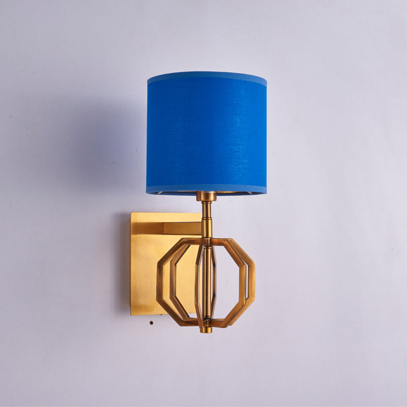 Royal Blue Wall Sconce - Moderne Wandlamp met Stoffen Kap