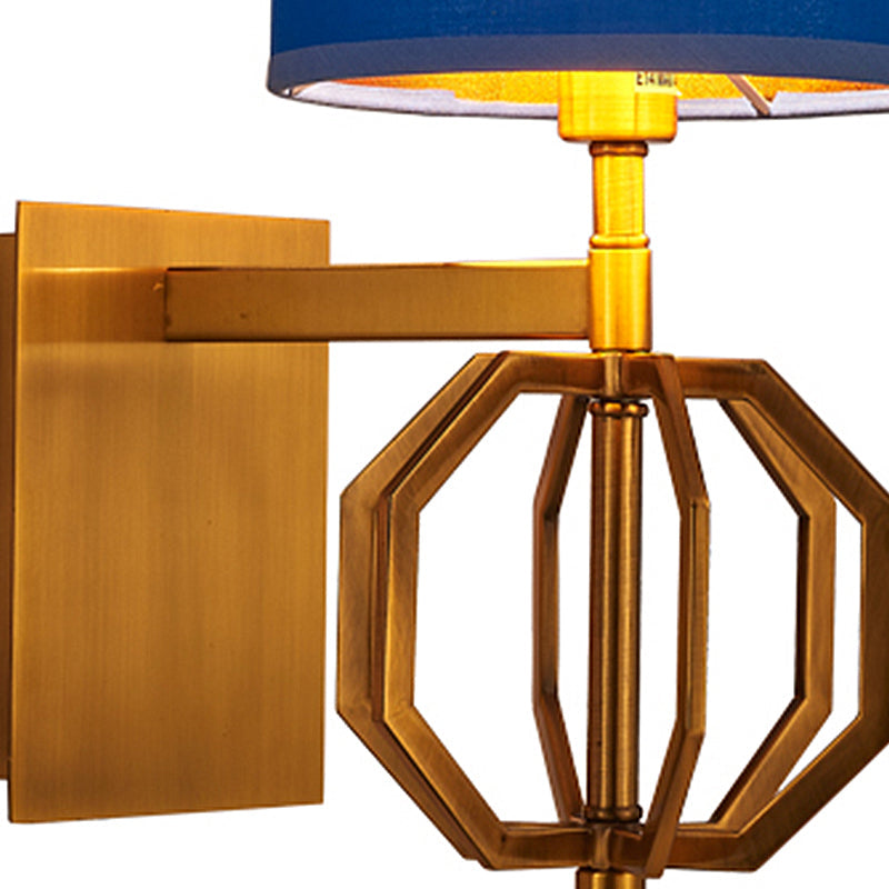 Royal Blue Wall Sconce - Moderne Wandlamp met Stoffen Kap