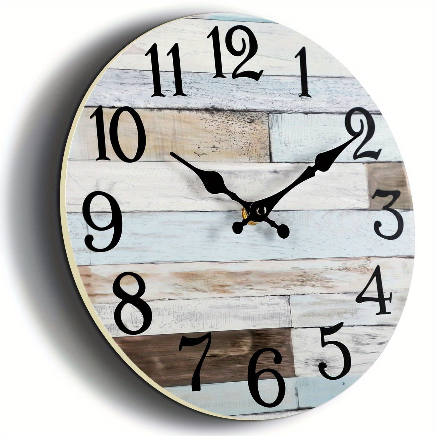 Nautical Wall Clock - Silent Round Clock, Blue Theme for Outdoor and Indoor Use