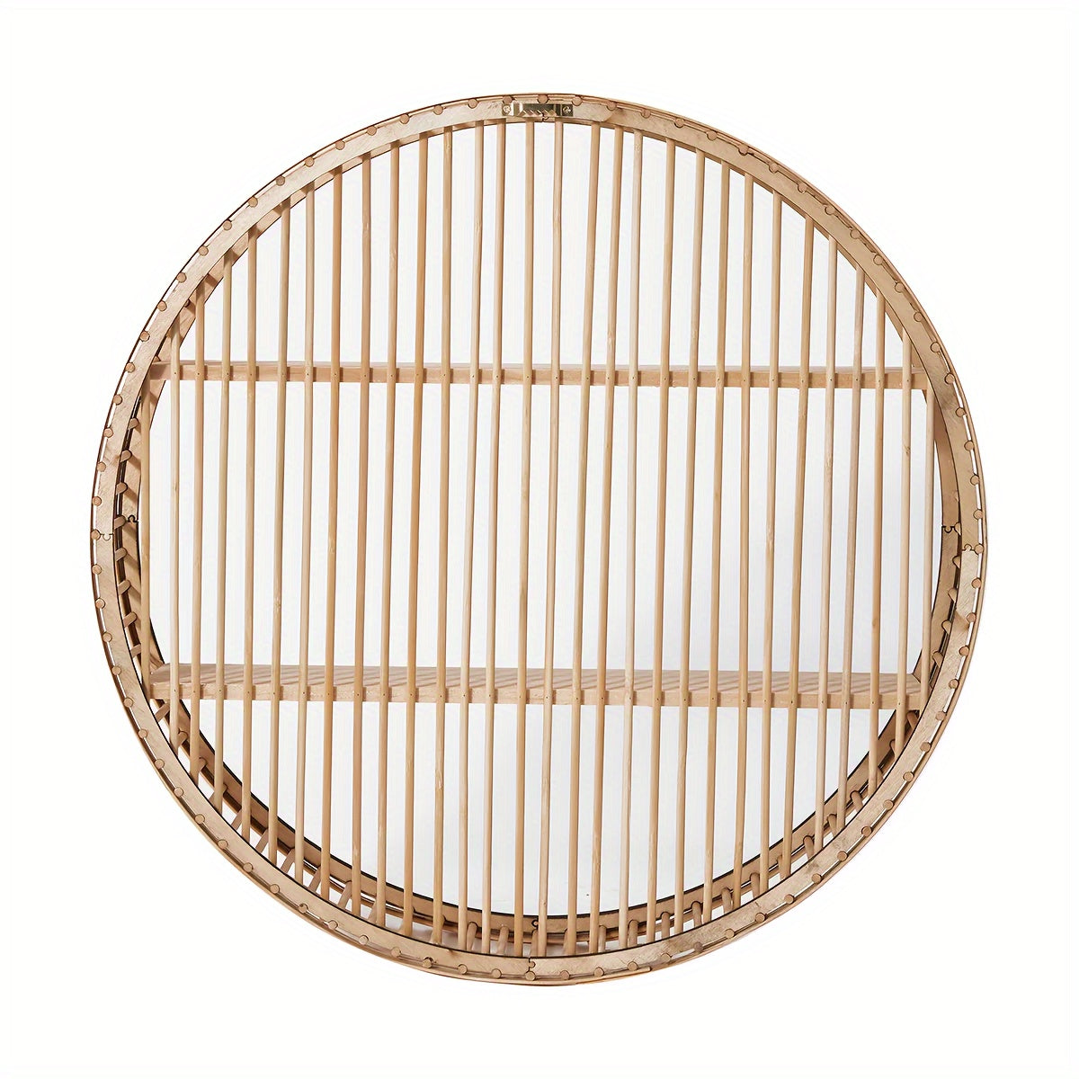 BambooShelf - Round Bamboo Wall Shelf - Retro Style Handmade