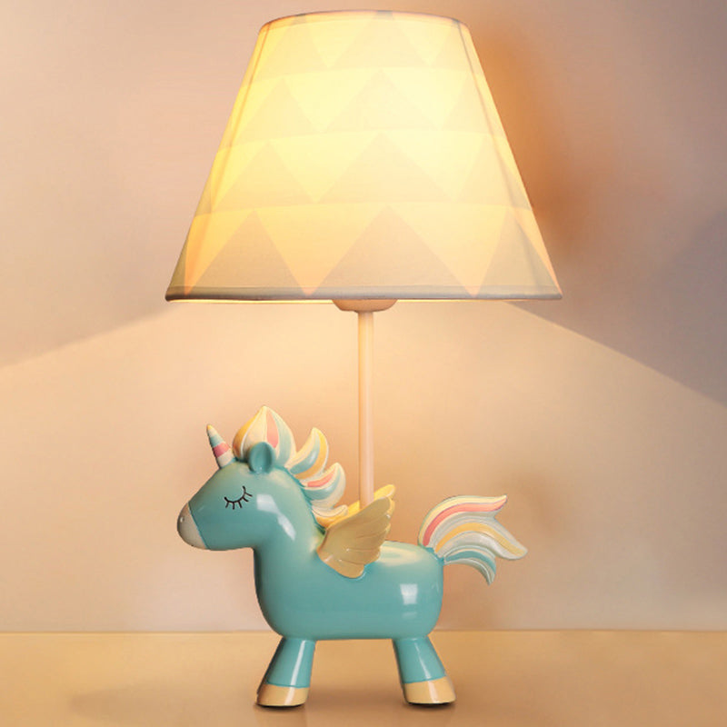 Unicorn Children's Room Table Lamp - Pink and Blue Cartoon Night Light