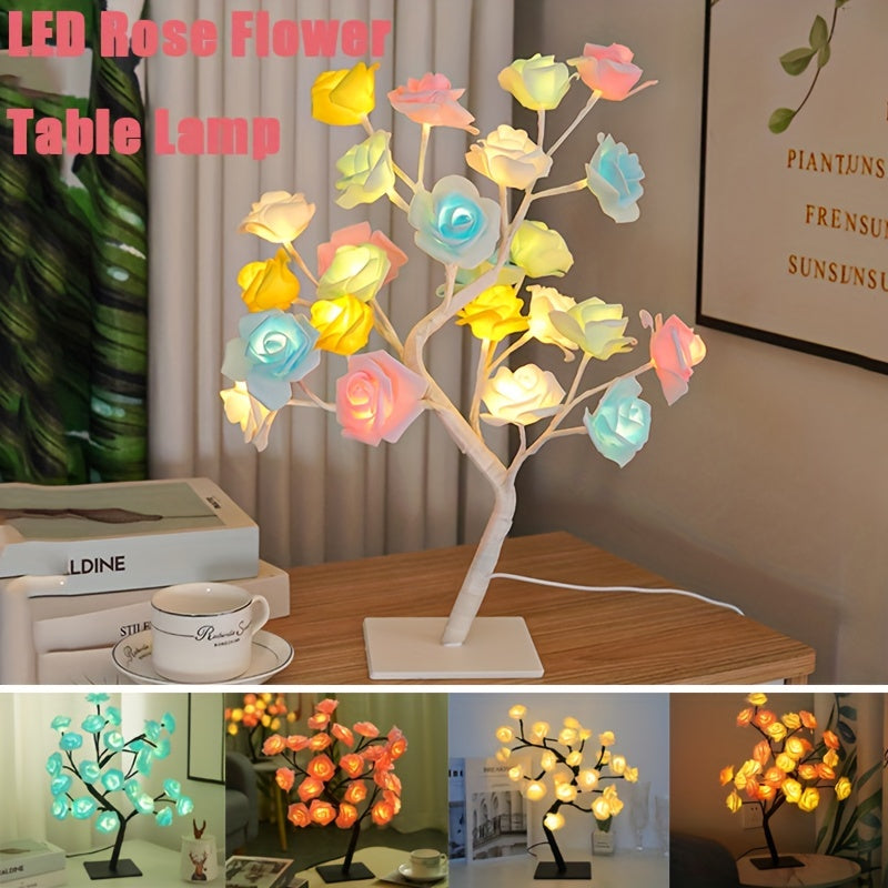 RozenLicht - LED Flower Table Lamp with USB, Ambient Lighting
