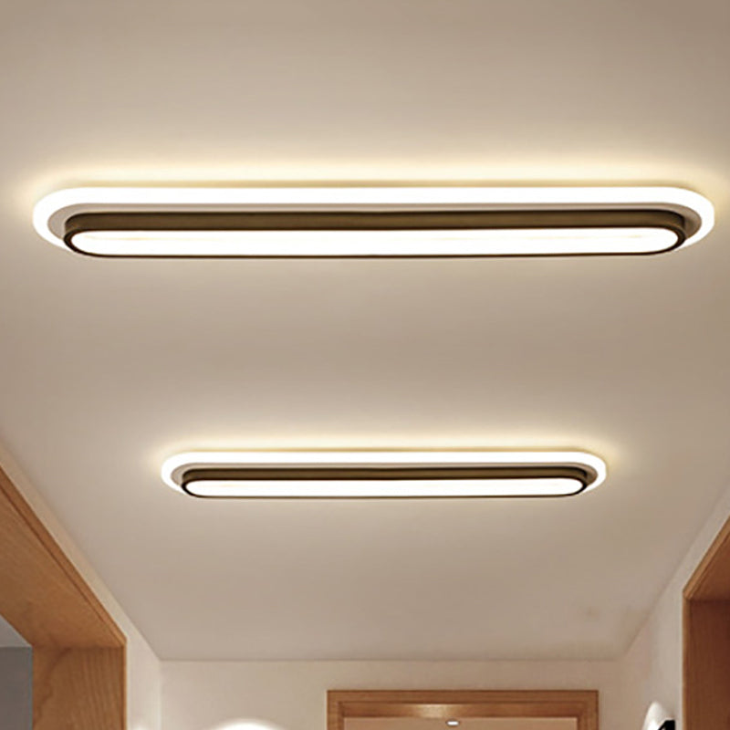 Ovale LED Plafondlamp Zwart/Wit met Acryl Diffuser