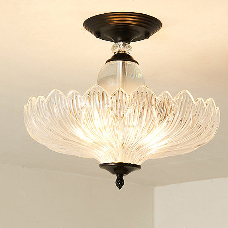 Elegante lampada da soffitto nera/oro con cristalli