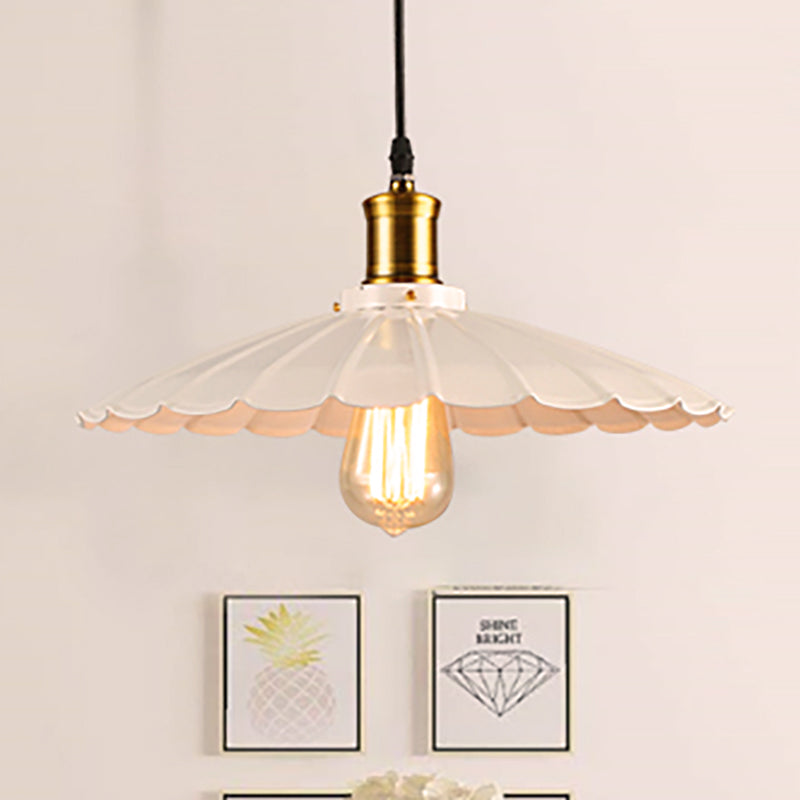 Industrial Wave Pendant Lamp 1-Light in Black/White