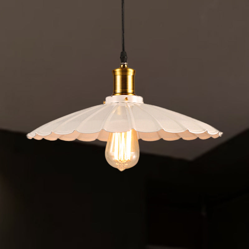 Industrial Wave Pendant Lamp 1-Light in Black/White