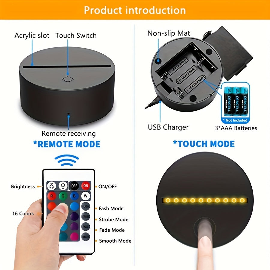 DecoBulldog - Lámpara nocturna 3D de Bulldog Francés con 16 colores