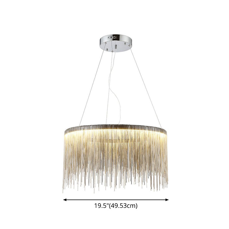SilverChain - Moderne Metalen Hanglamp met Ronde Vorm