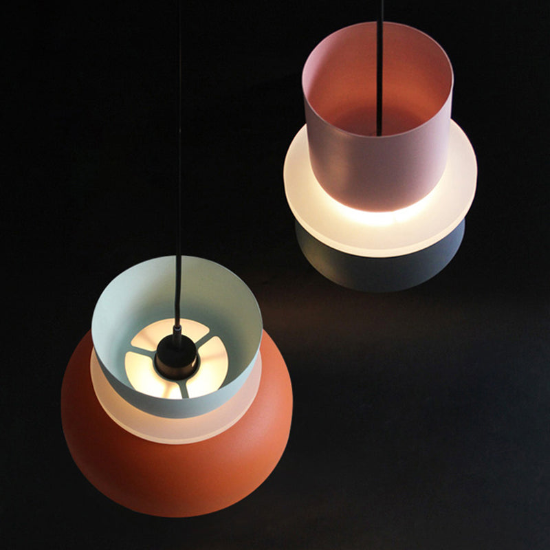 Lampada a sospensione moderna colorata stile Macaron LED