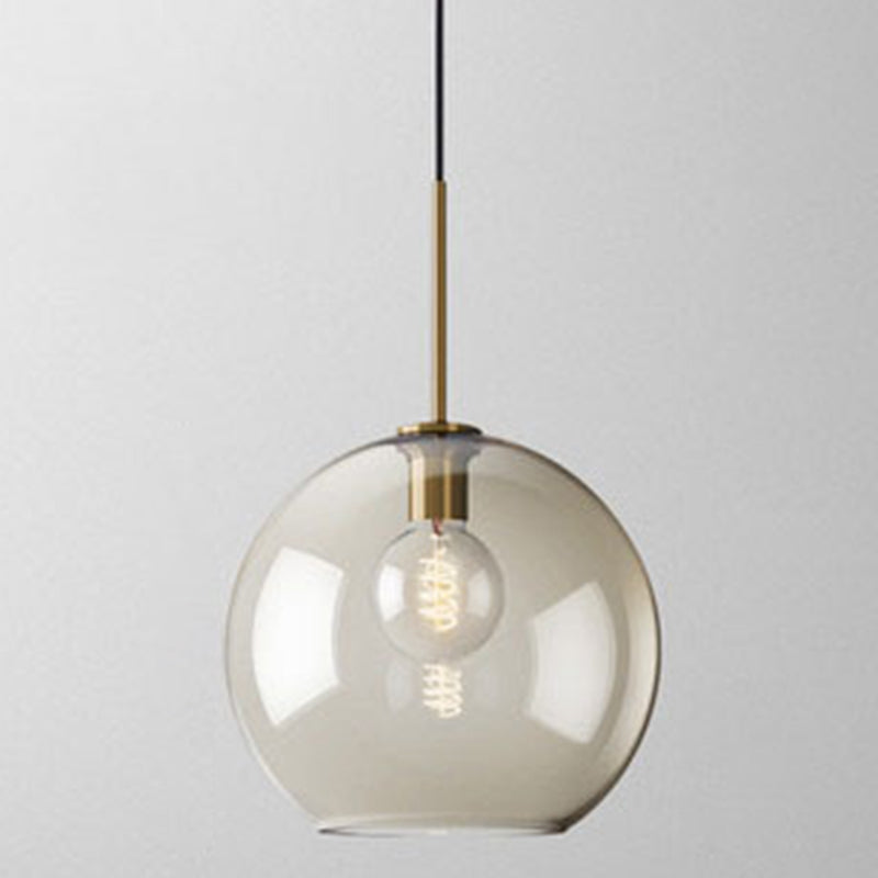 Pendant Lamp Cognac Glass Modern Minimalist 1-Light Lighting For Dining Table