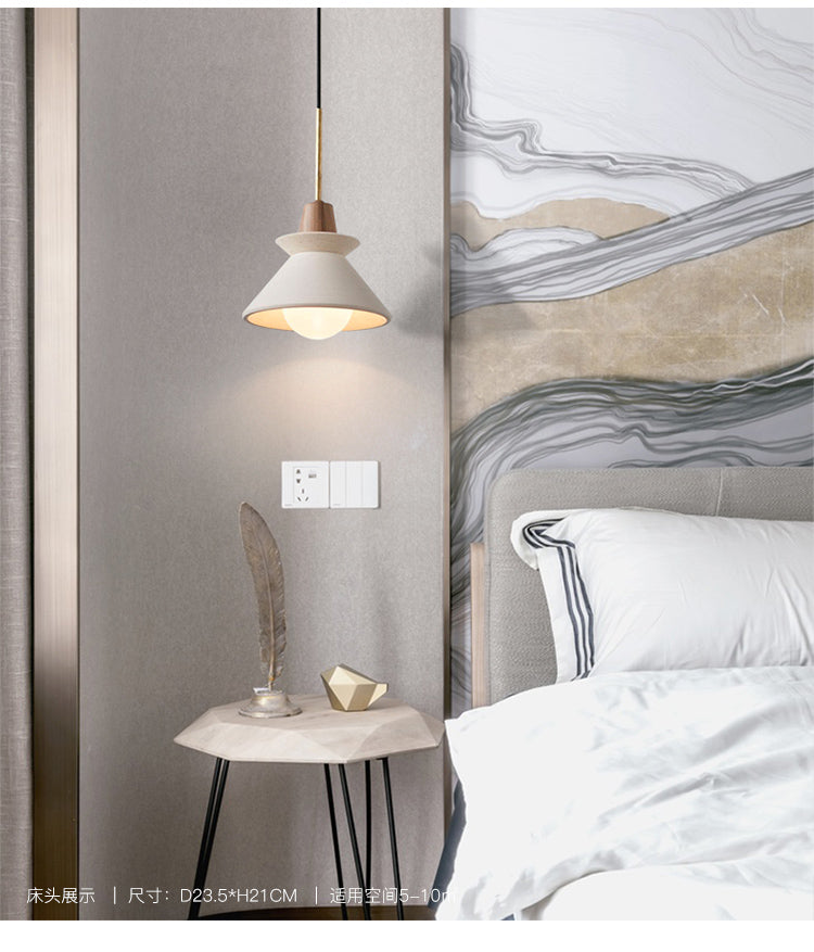 Lámpara colgante de cemento moderna minimalista 1 luz restaurante mini colgante