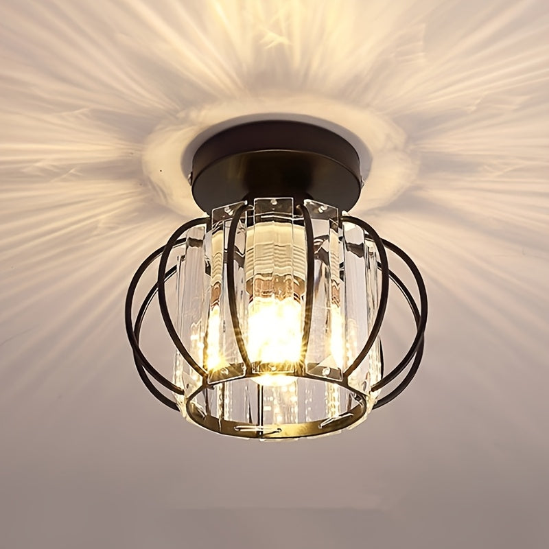 CrystalGlow - Luxe Kristallen Ganglamp, Zwart Goud