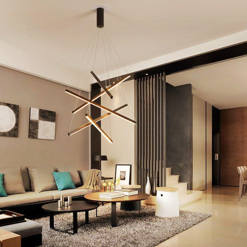 Lampada a sospensione LED nera Stile minimalista Metallo per ingresso