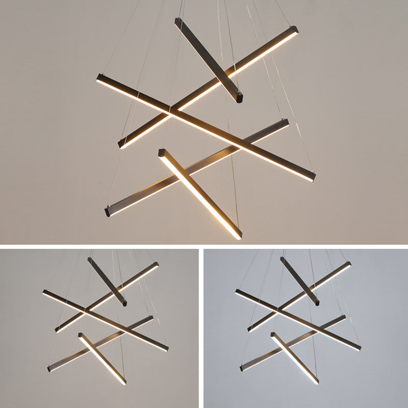 Lampada a sospensione LED nera Stile minimalista Metallo per ingresso