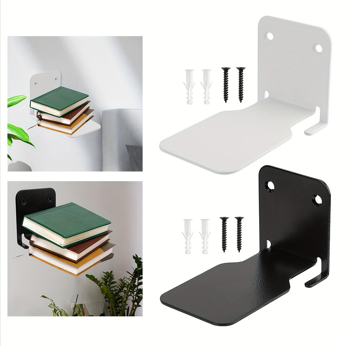MetalShelf - Set di Supporti per Libri in Metallo - Design Funzionale e Durevole per Ufficio e Spazi Abitativi