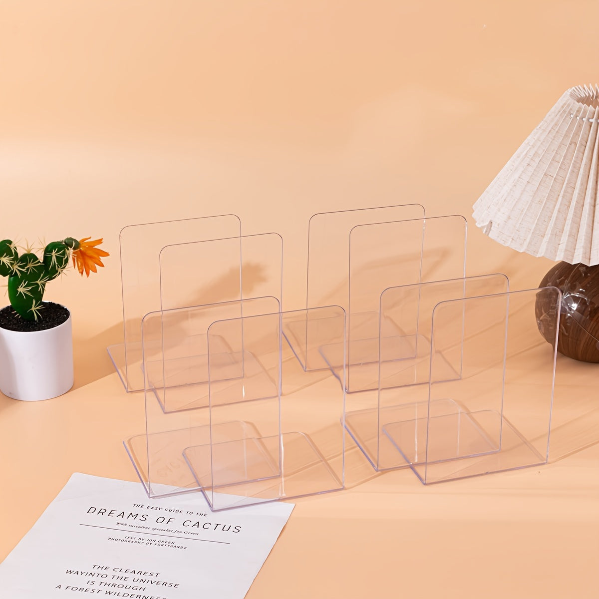 8-delige L-vormige Boekensteunen - Duurzaam PP Materiaal, Bureau- en Studentenorganizer