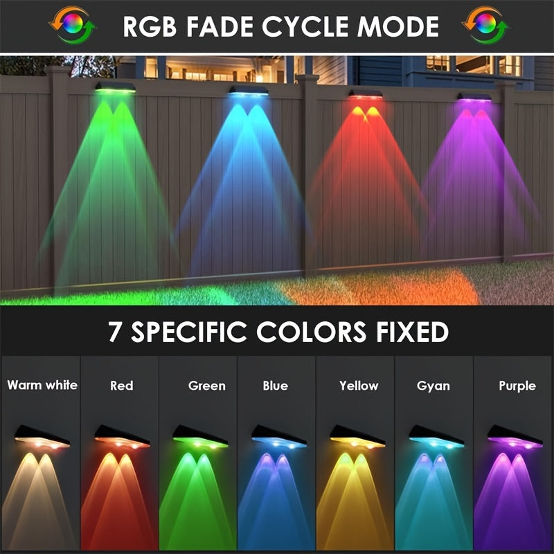 SolarShine - 2 Pieces Solar Wall Lamps with Color Change and Warm Light