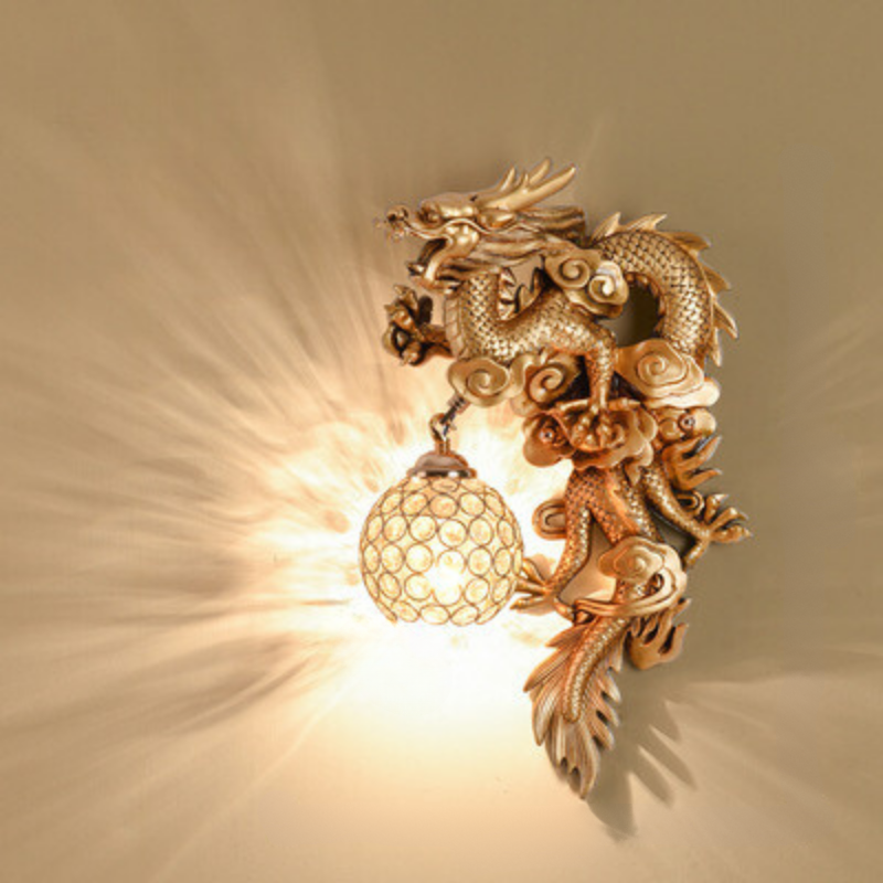 LuxeFlame - Lampada da parete Draken Phoenix | Illuminazione LED mistica