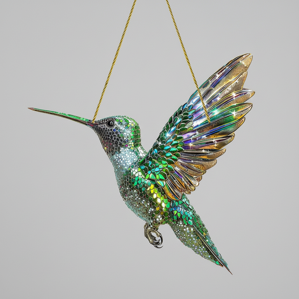 Decoração de Janela Apanhador de Sol Beija-flor Colorido Acrílico Decoração Suspensa