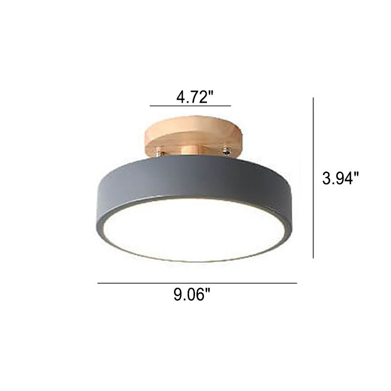 Scandinavian Style Round LED Semi-Recessed Ceiling Lamp