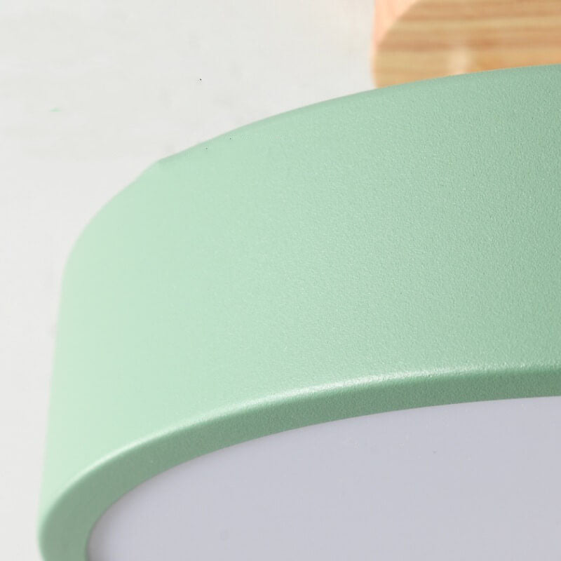 Scandinavian Style Round LED Semi-Recessed Ceiling Lamp
