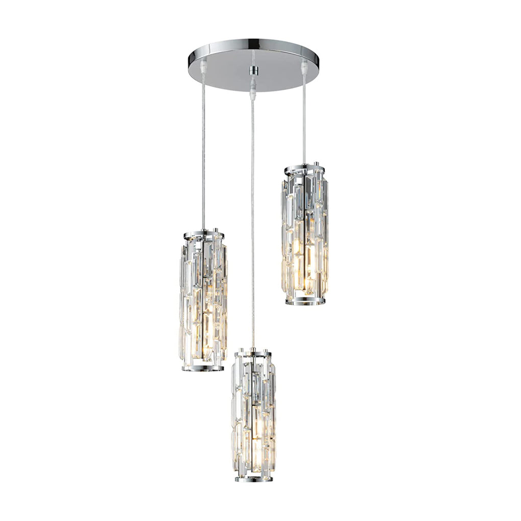 VintageCrystal - Industrial Hanging Lamp of Glass and Iron for Living Room and Dining Room