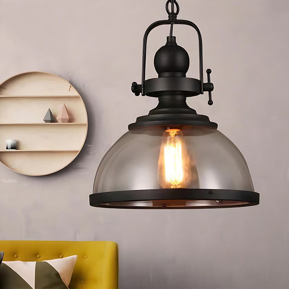 GlassDome - Industriële Vintage Hanglamp met Glazen Koepel voor Keuken en Eetkamer