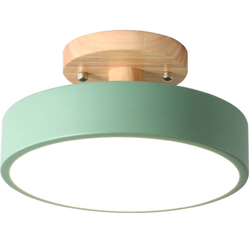 Scandinavian Style Round LED Semi-Recessed Ceiling Lamp