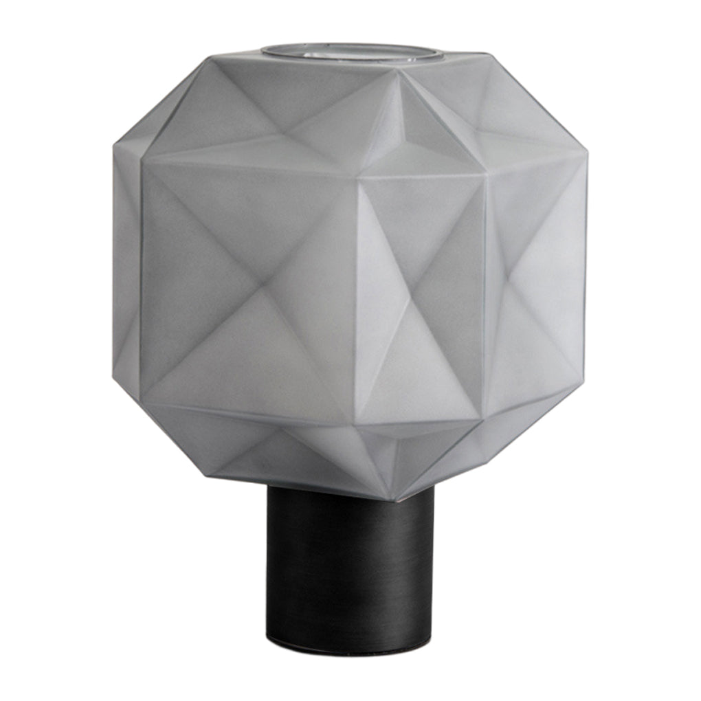 1-Light Cubo Table Lamp with Smoke Gray Glass Shade