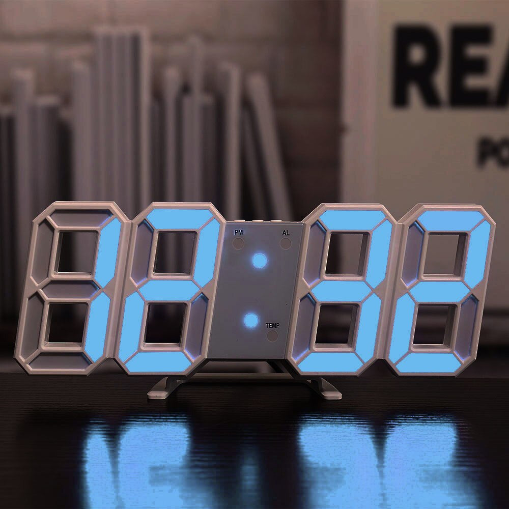 LED Digital Wall Clock - Temperature and Alarm