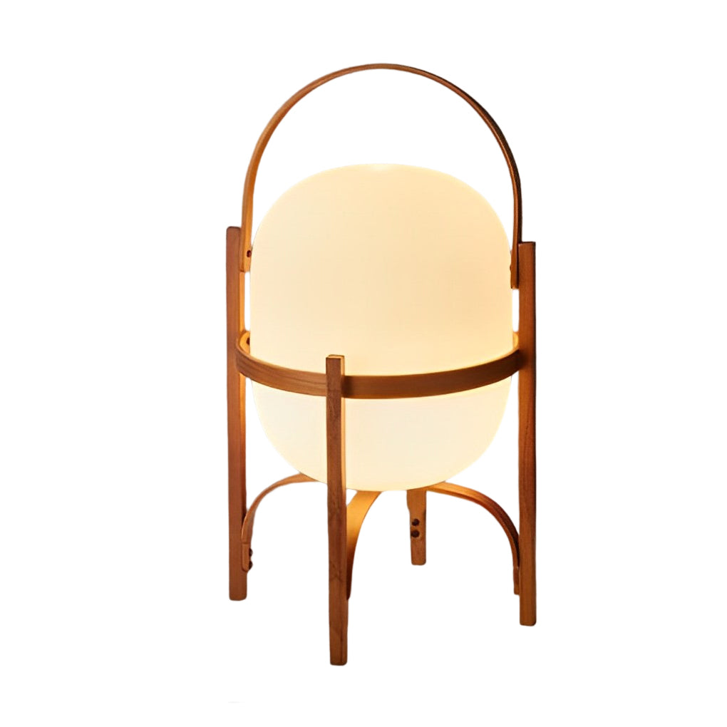 Lámpara de mesa portátil de 1 luz con pantalla de vidrio