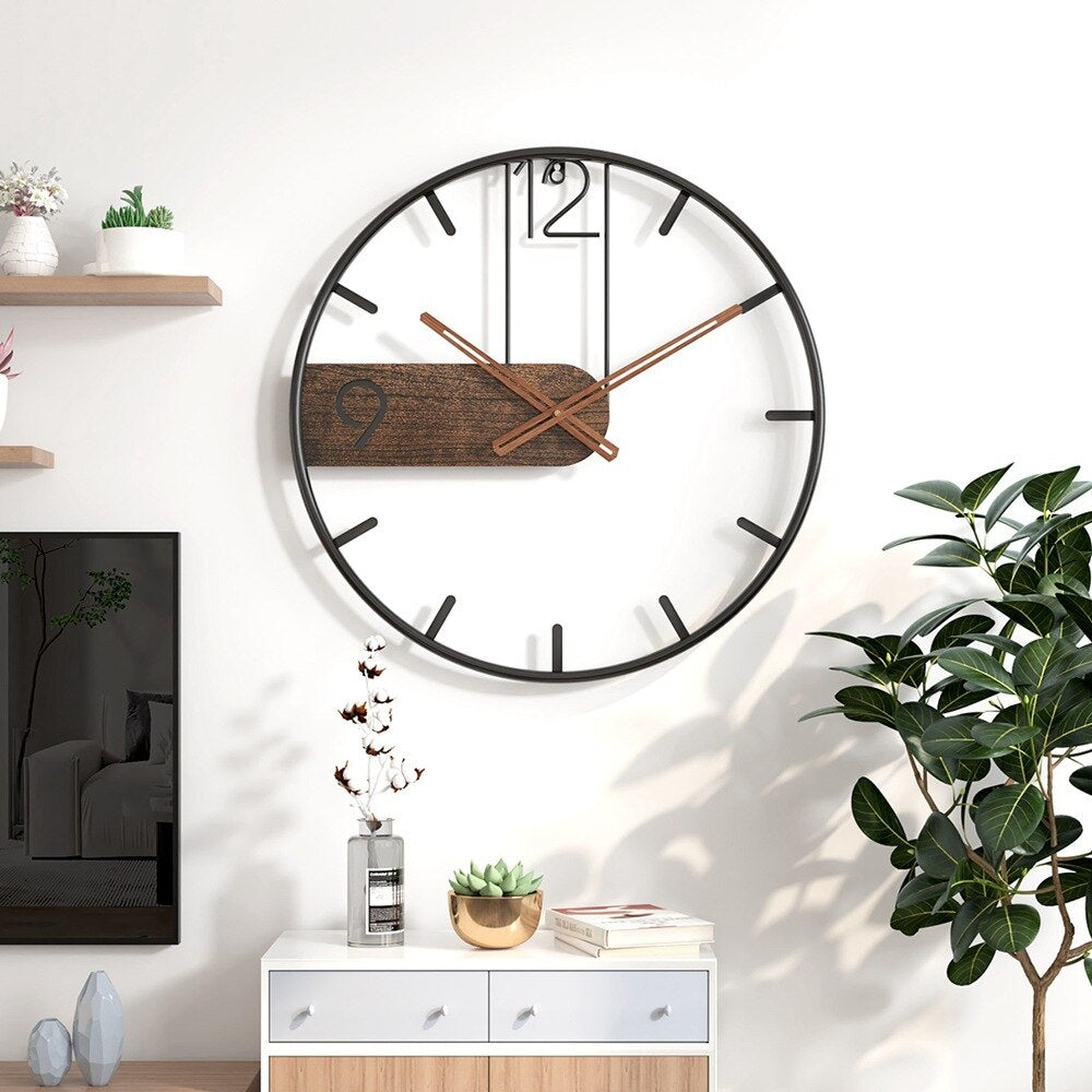 Steel-Walnut Wall Clock
