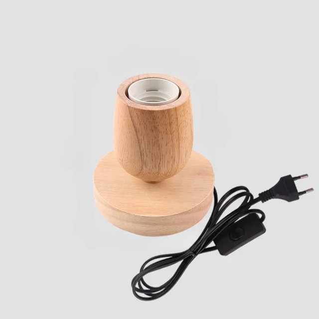 RetroWood - Houten Tafellamp met Lichtbol voor Sfeervolle Verlichting