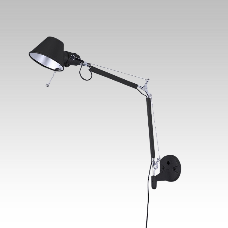 Lámpara de mesa industrial plateada - diseño telescópico