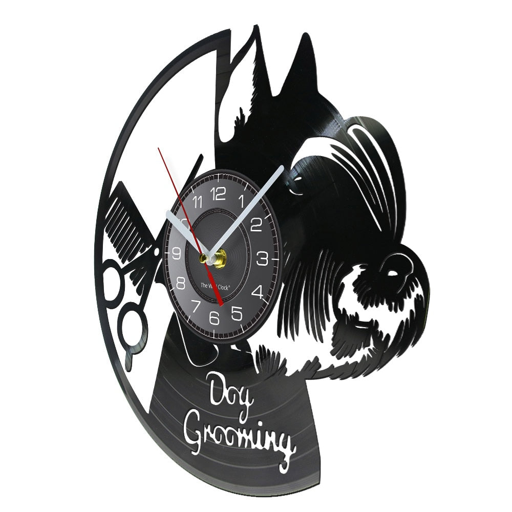 Dog Salon Vinyl Wall Clock